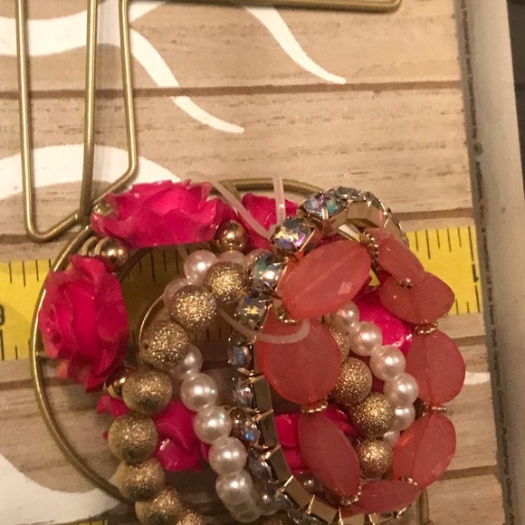 5Pcs Fashion Stretch Bracelet Set Pink - Picture 10 of 12